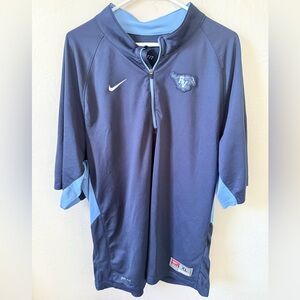 Nike Navy and Light Blue Half-Zip Pullover